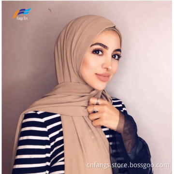 Muslimska kvinnor polyesterfärgad vanlig sjal sjal hijab